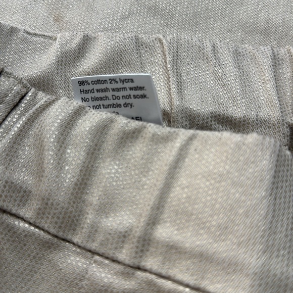 NEW Bevy Flog Dafna Beige/Gold Speck Sold Out Pull Out Straight Pants Size 27 - Picture 5 of 11